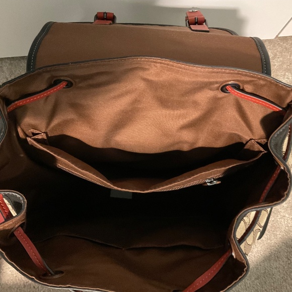 NWOT Coach Burnt Orange/Brown Leather w/Coach monogram fabric main image 11
